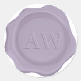 Adesivo Lavanda Elegante Monograma Púrpura Cera de Casamen