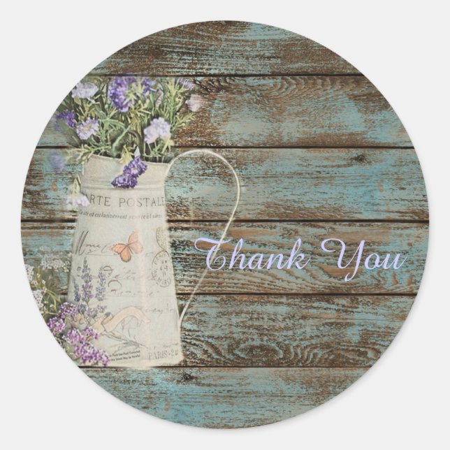 Adesivo lavanda elegante obrigado vintage (Frente)