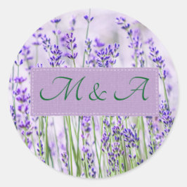 Adesivo Lavanda Fields Wedding Round Classker