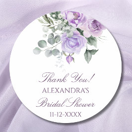 Adesivo Lavanda Flor de Peônia Chá de Noiva Obrigada