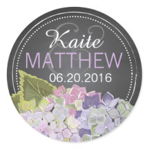 Lavanda Hydrangea Chalkboard Wedle Label