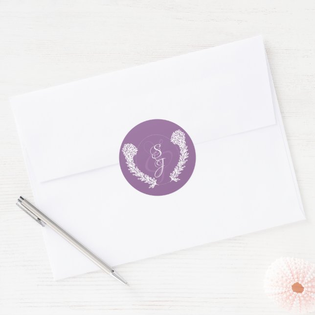 Adesivo Lavanda Monograma Wedding (Envelope)