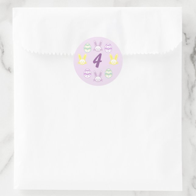Adesivo Lavanda Páscoa 4º aniversário (Bolsa)