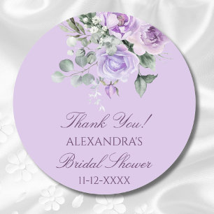 Adesivo Lavanda Peony Floral Chá de panela Obrigado