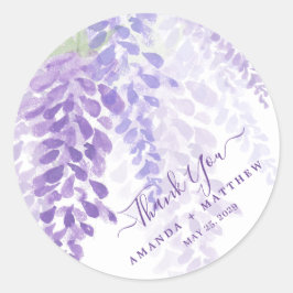 Adesivo Lavanda Purple Watercolor Wisteria Blooms Casament