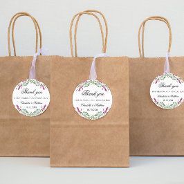 Adesivo Lavanda rosa verde obrigado de casamento