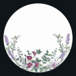Adesivo Lavanda, Rosa vermelha e Eucalyptus<br><div class="desc">Um design elegante e vintage com rosas vermelhas,  eucalipto e lavanda pintados em cor de água romântica.</div>