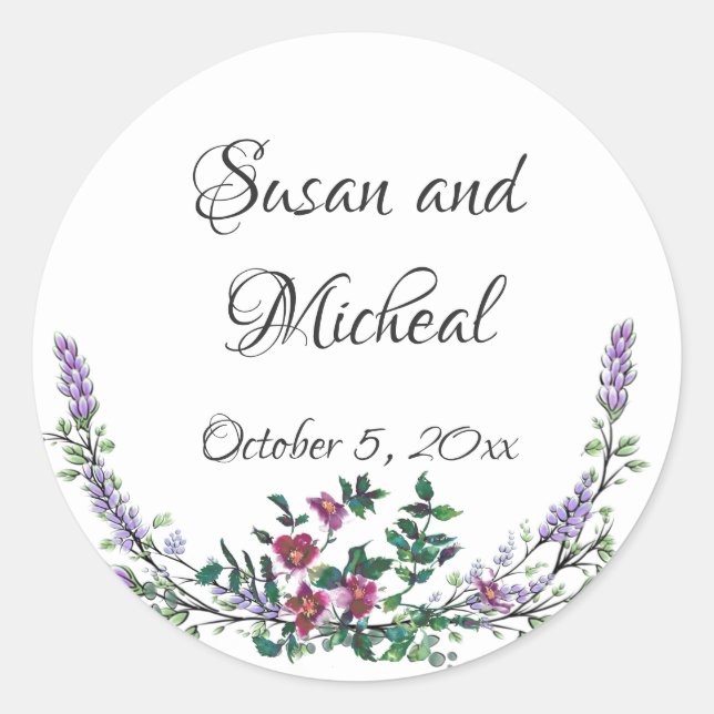 Adesivo Lavanda Rosa Vermelha Vintage e Eucalipto (Frente)