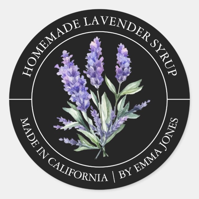 Adesivo Lavanda Rótulo moderno (Frente)