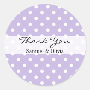 Adesivo Lavanda Round Personalizada Polka Pontilhada Obrig