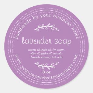 Adesivo Lavanda Roxo De Sabão Com Fio De Mão