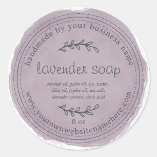 Adesivo Lavanda Rústica De Fio De Mão Água Púrpura