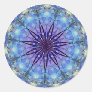 Adesivo Lavanda Starburst Mandala Round