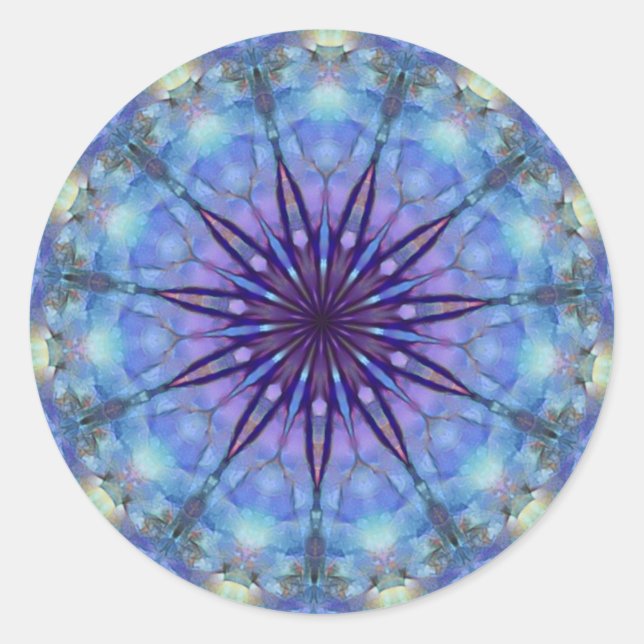 Adesivo Lavanda Starburst Mandala Round (Frente)