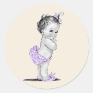 Adesivo Lavanda Vintage Chá de fraldas roxo