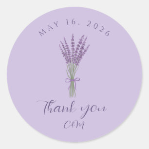 Adesivo Lavanda Wedding Obrigado