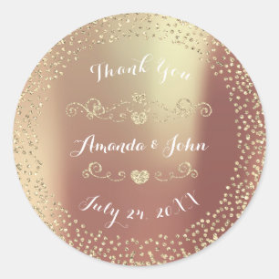 Adesivo Lave a Dourada Glitter Salve a Data Obrigado