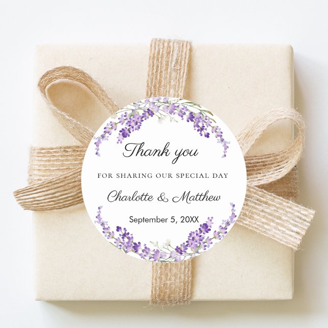 Adesivo Lavender eucalyptus wedding thank you (Criador carregado)