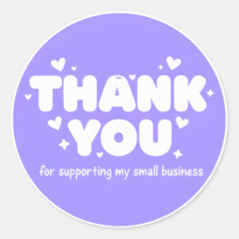 Adesivo Lavender Hearts Thank You Business Sticker 