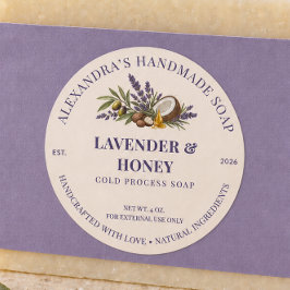 Adesivo Lavender Honey Handmade Soap Business Logo