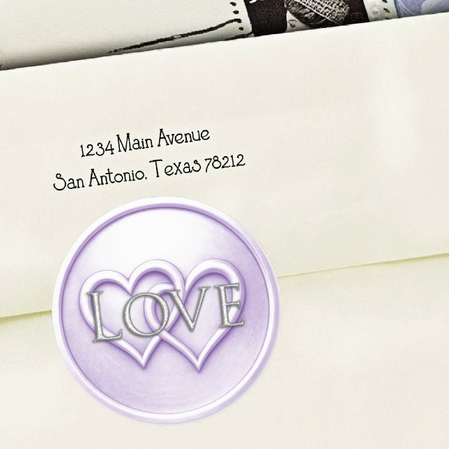 Adesivo Lavender Two Hearts Intertwined Wedding (Criador carregado)