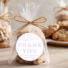 Adesivo Lavender Wildflower Baby Shower Thank You Stickers