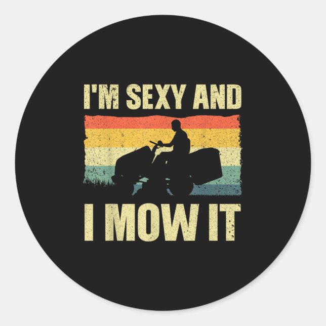 Adesivo Lawn Mower Novelelty Para Homens Mulheres Crianças (Frente)