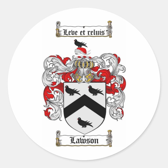 ADESIVO LAWSON FAMILY CREST - CASACO DE ARMAS DE LAWSON (Frente)