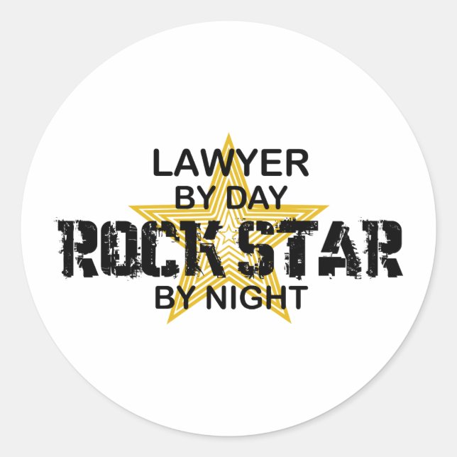 Adesivo Lawyer Rock Star por Noite (Frente)
