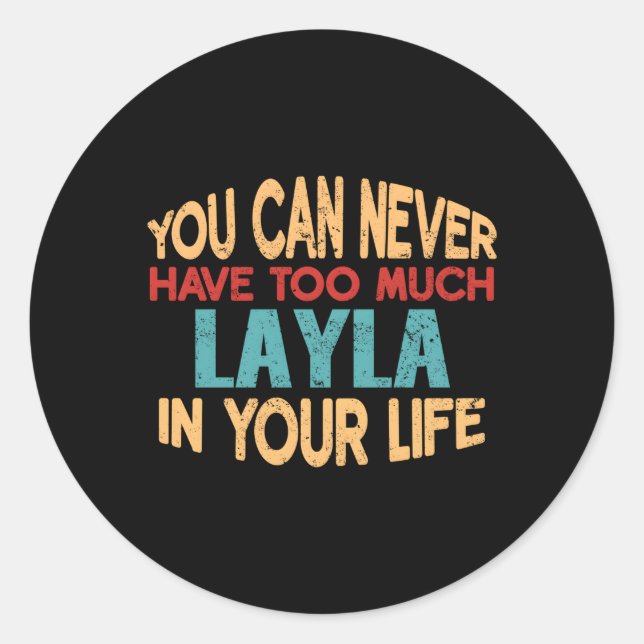 Adesivo Layla - Primeiro Nome Personalizado Item de Piada (Frente)