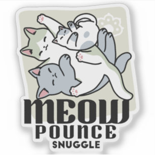 Adesivo Lazer - Design de Gatos Preguiçosos