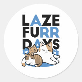 Adesivo Lazer - Design de Gatos Preguiçosos