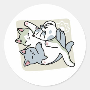 Adesivo Lazer - Design de Gatos Preguiçosos