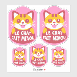 Adesivo Le Chat Fait Miaou Cute French Orange Tabby