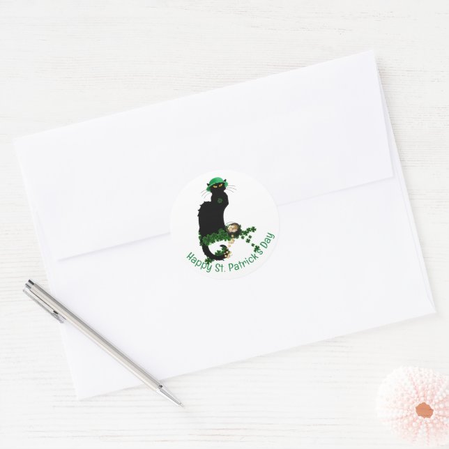 Adesivo Le Chat Noir Clover St. Patrick's Day (Envelope)