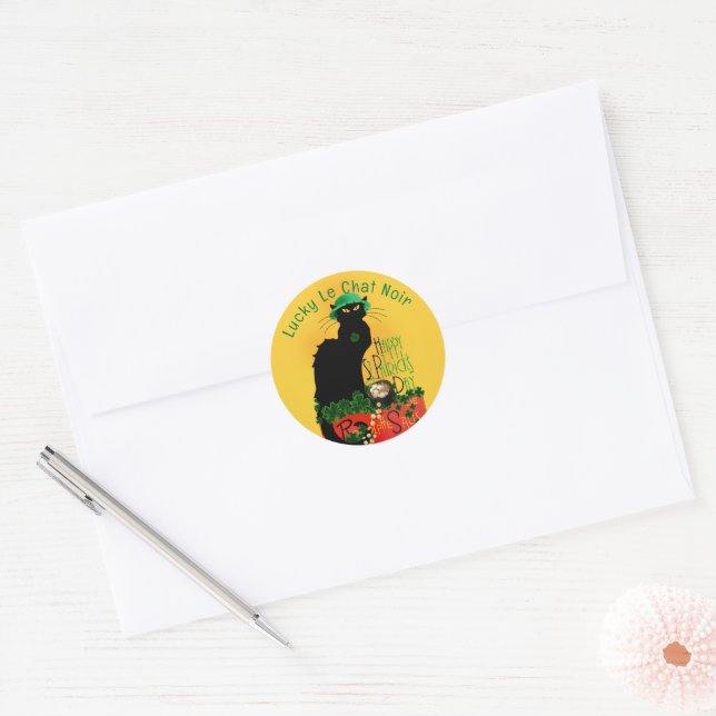 Adesivo Le Chat Noir Clover St. Patrick's Day (Envelope)