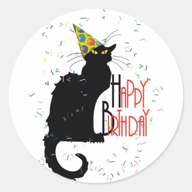 Adesivo Le Chat Noir - FELIZ ANIVERSÁRIO! (Frente)