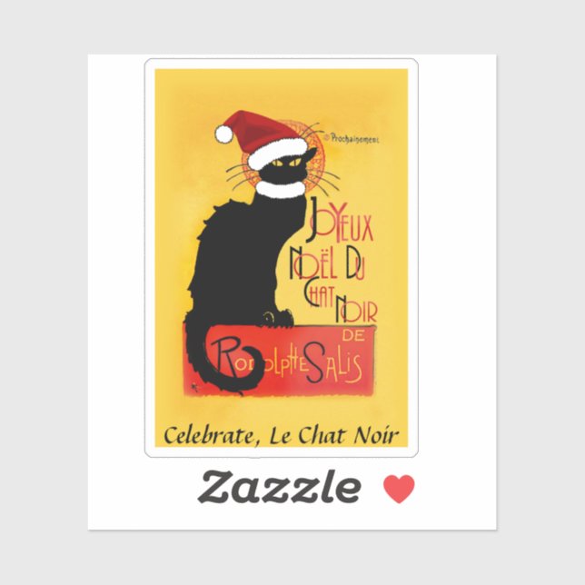 Adesivo Le Chat Noir Joyeux Noël Christmas (Folha)