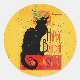 Adesivo Le Chat Noir - Saudações Feliz de Aniversário