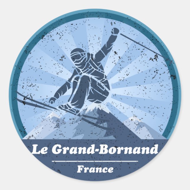 Adesivo Le Grand-Bornand Station de ski Skieur - Sticker (Frente)