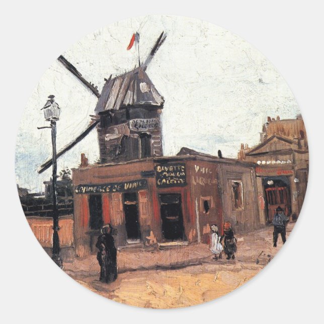 Adesivo Le Moulin de la Galette por Vincent van Gogh (Frente)