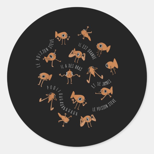 Adesivo Le Poisson Steve Funny Fish Meme _1 (Frente)