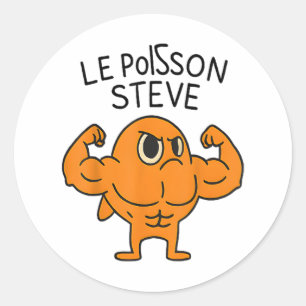 Adesivo Le Poisson Steve Funny Muscular Fish Cartoon