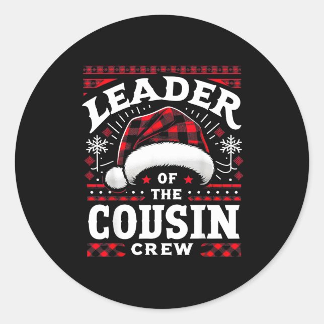 Adesivo Leader Of The Cousin Crew Christmas Family Matchin (Frente)