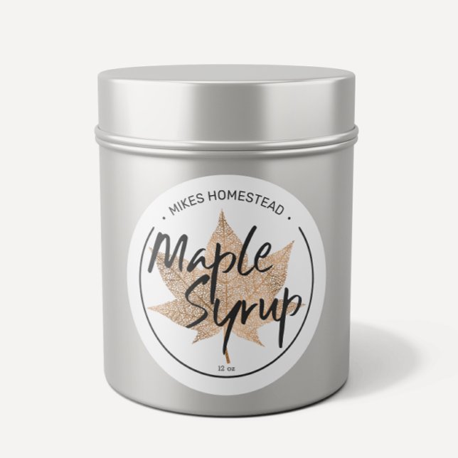 Adesivo Leaf de Maple de Copper Maple do Rótulo do Xarope  (Criador carregado)