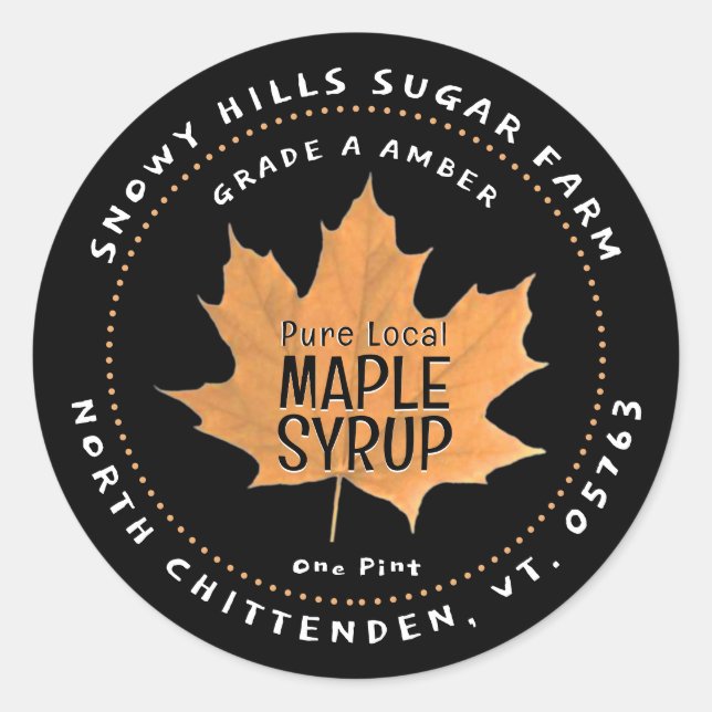 Adesivo Leaf Maple Leaf Editable Syrup Black Label (Frente)