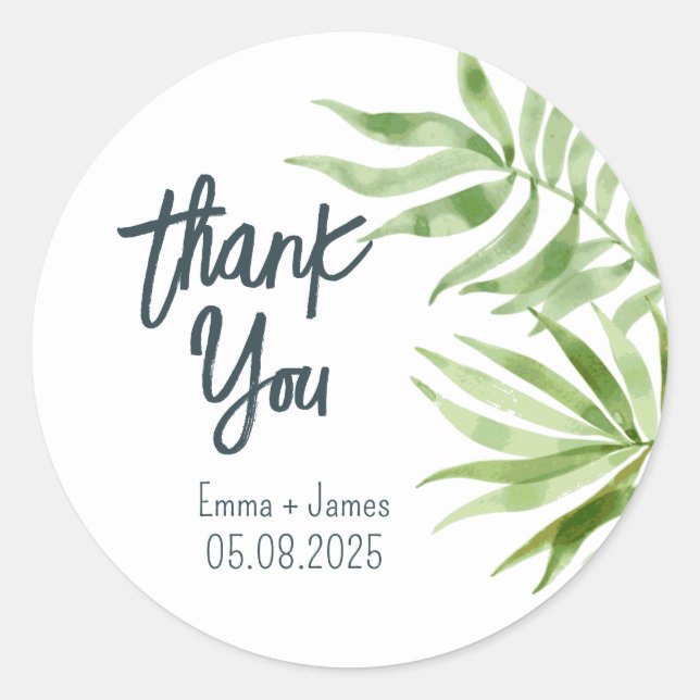 Adesivo Leafer Watercolor Obrigado Sticker (Frente)