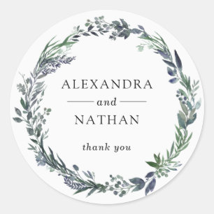 Adesivo Leafy Watercolor Wreath   Casamento