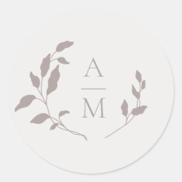 Adesivo Leafy Wreath Inicial do casamento