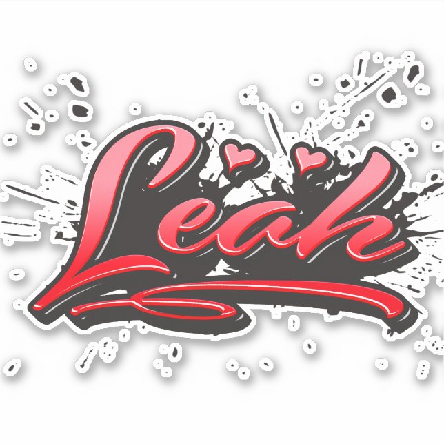 Adesivo Leah red Heart Graffiti Aufkleber Sticker (Frente)
